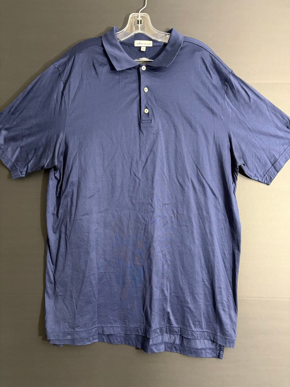 Peter Millar Mens XL Polo Shirt Navy Blue 100% Cotton Golf Made in Korea